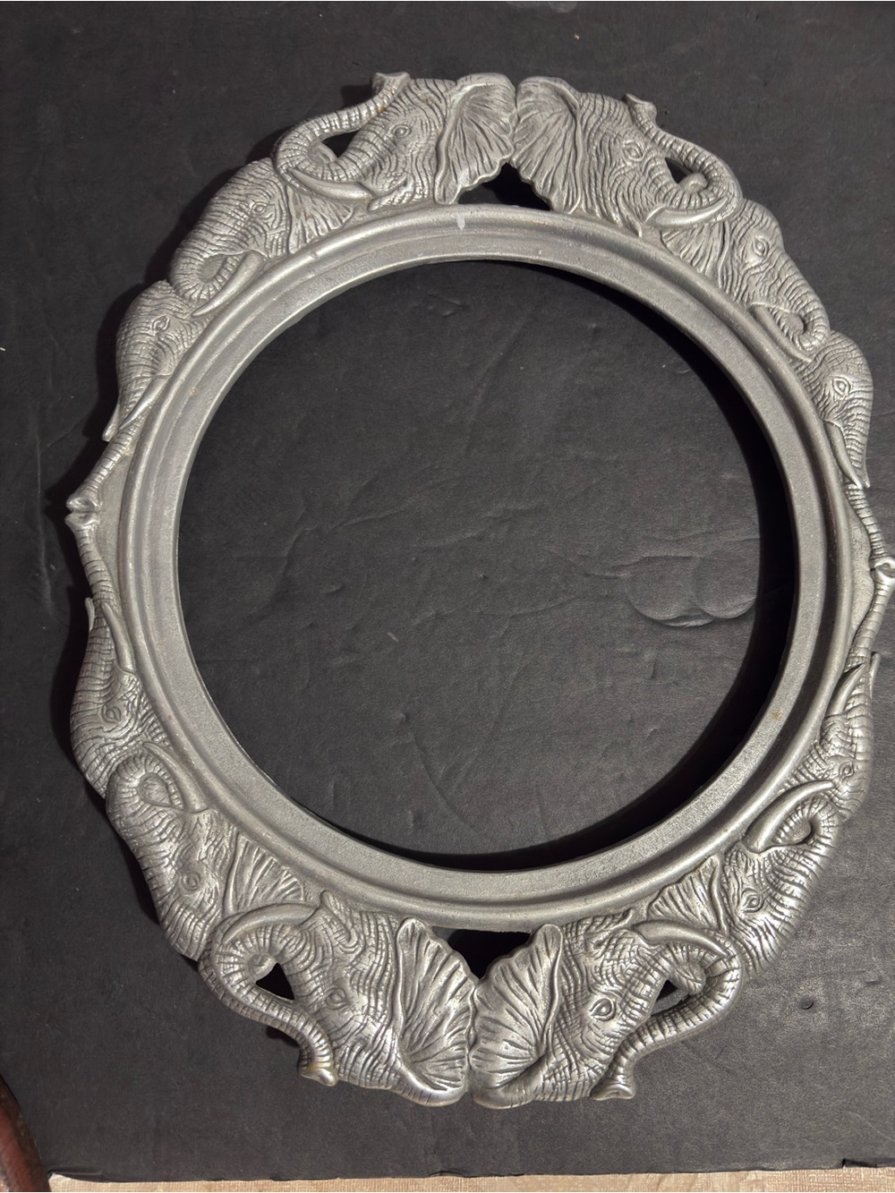 Arthur Court Elephant Cast Aluminum Oval Trivet Dish Stand 12” Vintage 1988